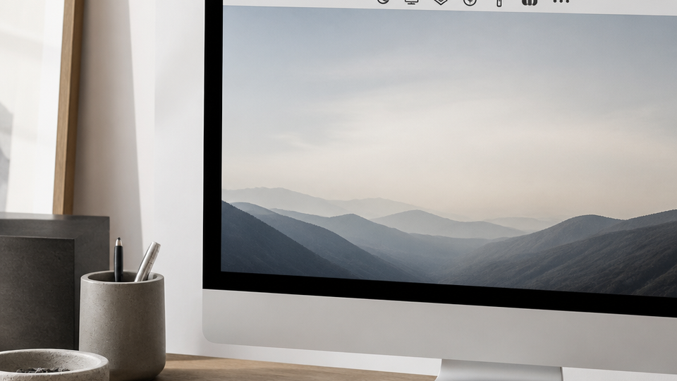 A well-organized macOS menu bar with a tidy row of essential utility icons, demonstrating the 5-to-8 app sweet spot